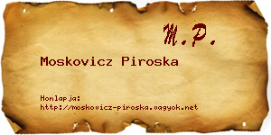 Moskovicz Piroska névjegykártya